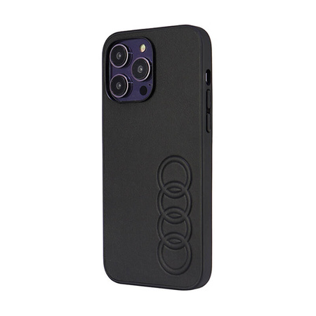 Audi Synthetic Leather - Etui iPhone 14 Pro Max (Czarny) (AU-TPUPCIP14PM-TT/D1-BK)