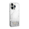 Guess Liquid Glitter Marble - Etui iPhone 14 Pro Max (Biały) (GUHCP14XLCSGSGH)
