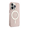 Guess Glitter Gold MagSafe - Etui iPhone 14 Pro Max (Różowy) (GUHMP14XHCMCGP)