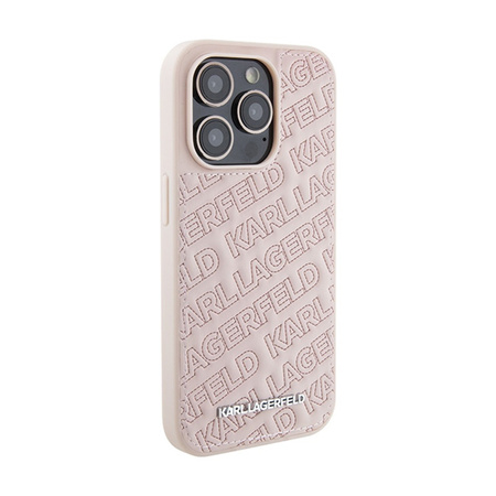 Karl Lagerfeld Quilted K Pattern - Etui iPhone 15 Pro (różowy) (KLHCP15LPQKPMP)