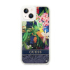 Guess Liquid Glitter Flower – Etui iPhone 14 (niebieski) (GUHCP14SLFLSB)