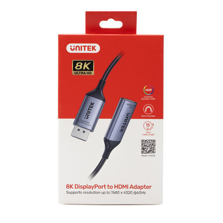 Unitek Przejściówka z DisplayPort 1.4 na HDMI 2.1, 8K60Hz (V1611A01)