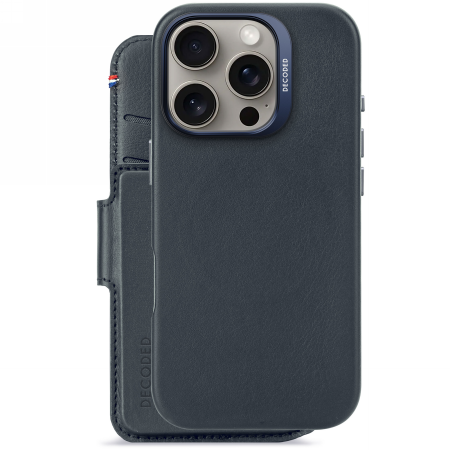 Decoded Leather Detachable Wallet - skórzana obudowa ochronna do iPhone 16 Pro kompatybilna z MagSafe (navy) (D25IPO16PDW5NY)