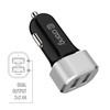 Crong Power Car Charger 24W - Ładowarka samochodowa 2xUSB 2.4A (aluminium) (CRG-PWRC-USB24-ALU)