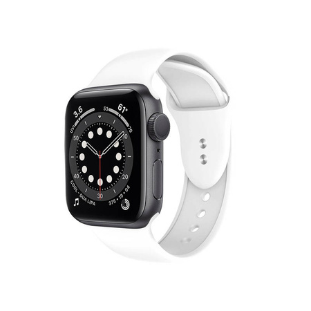 Crong Liquid - Pasek do Apple Watch 38/40/41/42 mm (biały) (CRG-40LQB-WHI)