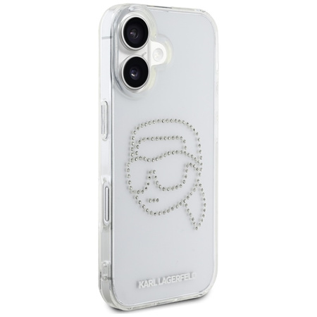 Karl Lagerfeld IML Rhinestones Karl Head - Etui do iPhone 16 (przezroczysty) (KLHCP16SHKHDCELT)