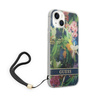 Guess Flower Cord - Etui ze smyczką iPhone 14 (niebieski) (GUOHCP14SHFLSB)