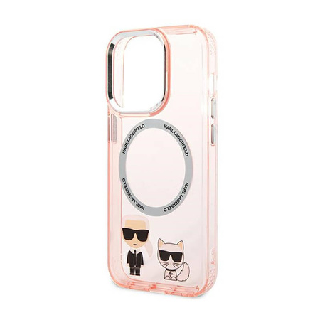 Karl Lagerfeld Karl & Choupette Aluminium MagSafe - Etui iPhone 14 Pro Max (różowy) (KLHMP14XHKCP)