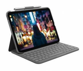 Logitech Etui z klawiaturą Slim Folio do iPada 10-tej generacji UK szare (920-011429)