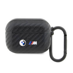BMW Carbon Double Metal Logo - Etui AirPods Pro (Czarny) (BMAPWMPUCA2)
