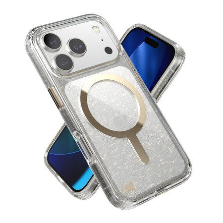 Speck Presidio Lux MagSafe - Etui iPhone 17 Pro (Glitter / Gold Metallic) (150978-9221)