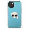 Karl Lagerfeld PU Leather Karl's Head Metal - Etui iPhone 13 mini (niebieski) (KLHCP13SPKMB)