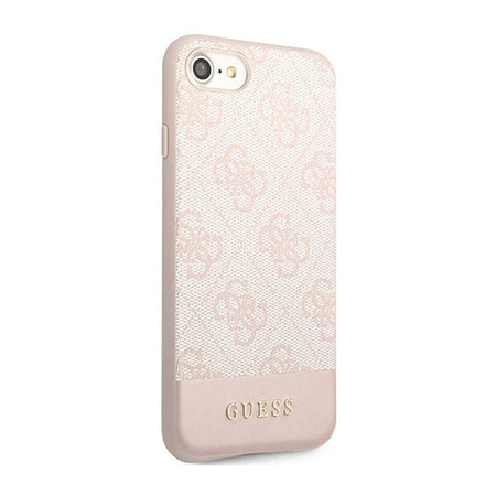 Guess 4G Bottom Stripe Collection - Etui iPhone iPhone SE (2022/2020) / 8 / 7  (różowy) (GUHCI8G4GLPI)