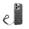 Guess 4G Print Cord - Etui ze smyczką iPhone 14 Pro Max (czarny) (GUOHCP14XH4STK)
