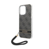Guess 4G Print Cord - Etui ze smyczką iPhone 14 Pro (czarny) (GUOHCP14LH4STK)