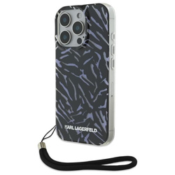 Karl Lagerfeld Zebra With Cord - Etui iPhone 16 Pro Max (fioletowy) (KLHCP16XHZBPKCCU)