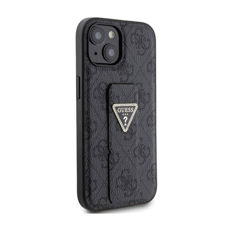 Guess Grip Stand 4G Triangle Strass Logo - Etui iPhone 15 (czarny) (GUHCP15SPGS4TDK)