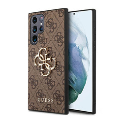 Guess 4G Big Metal Logo - Etui Samsung Galaxy S23 Ultra (brązowy) (GUHCS23L4GMGBR)