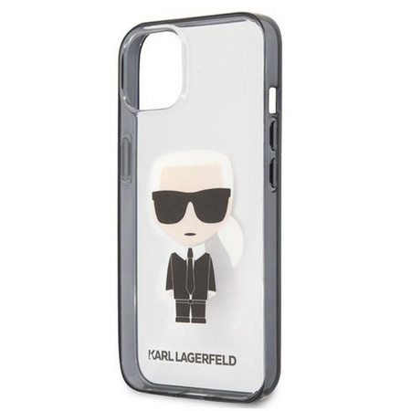 Karl Lagerfeld Ikonik Karl - Etui iPhone 13 mini (przezroczysty / czarna ramka) (KLHCP13SHIKCK)