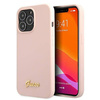 Guess Silicone Script MagSafe - Etui iPhone 13 Pro Max (różowy) (GUHMP13XLSLMGLP)