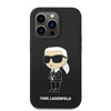 Karl Lagerfeld Silicone NFT Ikonik MagSafe - Etui iPhone 14 Pro (czarny) (KLHMP14LSNIKBCK)