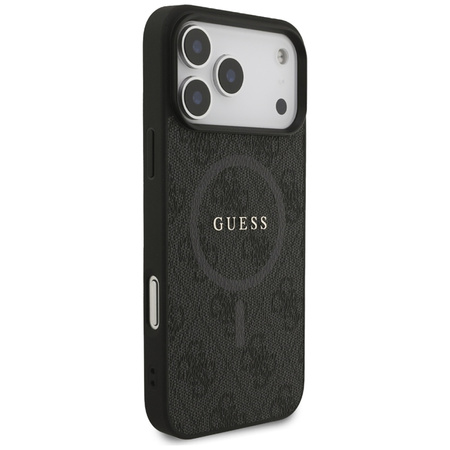 Guess 4G Ring Classic Logo MagSafe - Etui iPhone 17 Pro Max (czarny) (GUHMP17XG4GFRK)
