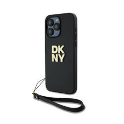 DKNY Wrist Strap Stock Logo - Etui iPhone 15 Pro Max (czarny) (DKHCP15XPBSWSK)