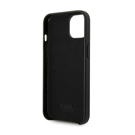 Karl Lagerfeld Leather Perforated Logo Case - Etui iPhone 14 Plus (czarny) (KLHCP14MFWHK)