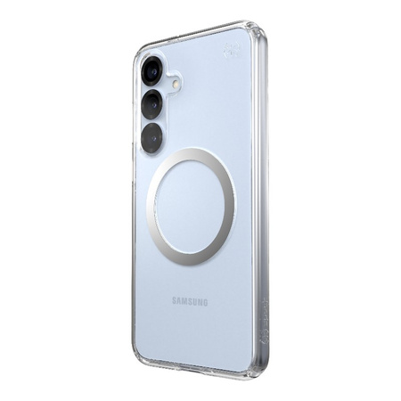 Speck Presidio Perfect-Clear Magnet - Etui Samsung Galaxy S25+ / S24+ MagSafe (Clear / Chrome Finish / Serene Silver) (150885-3199)