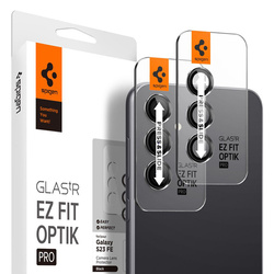 Spigen Optik Pro GLAS.TR EZ Fit Camera Protector 2-Pack - Szkło ochronne na obiektyw do Samsung Galaxy S23 FE (2 szt) (Czarny) (AGL06987)