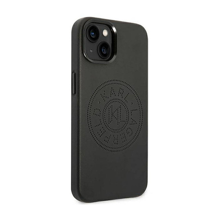 Karl Lagerfeld Leather Perforated Logo Case - Etui iPhone 14 Plus (czarny) (KLHCP14MFWHK)