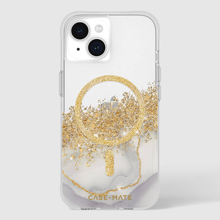 Case-Mate Karat MagSafe - Etui iPhone 15 / iPhone 14 / iPhone 13 zdobione złotem (Marble) (CM051386)