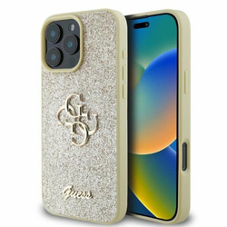 Guess Fixed Glitter Big 4G - Etui iPhone 16 Pro Max (złoty) (GUHCP16XHG4SGD)