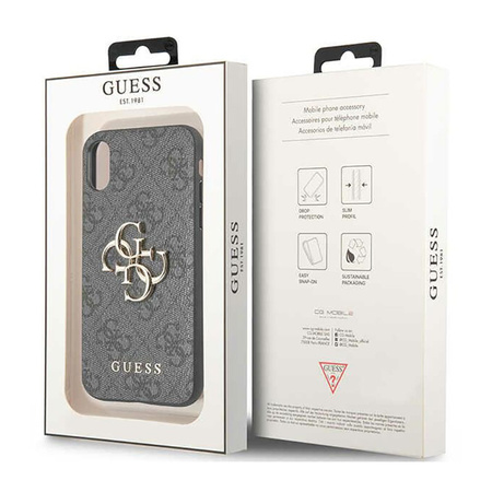 Guess 4G Big Metal Logo - Etui iPhone X (szary) (GUHCPX4GMGGR)