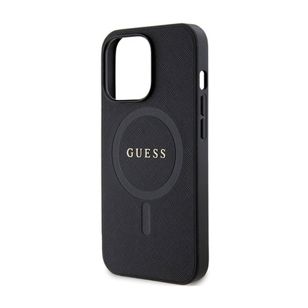 Guess Saffiano MagSafe - Etui iPhone 13 Pro (czarny) (GUHMP13LPSAHMCK)