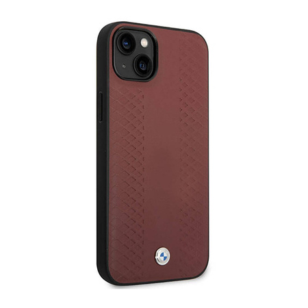 BMW Leather Diamond Pattern - Etui iPhone 14 (burgundowy) (BMHCP14S22RFGR)
