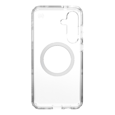 Speck Presidio Perfect-Clear Magnet - Etui Samsung Galaxy S25+ / S24+ MagSafe (Clear / Chrome Finish / Serene Silver) (150885-3199)