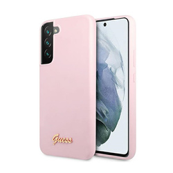 Guess Silicone Script Metal Logo - Etui Samsung Galaxy S22+ (lawenda) (GUHCS22MLSLMGLA)