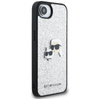 Karl Lagerfeld Fixed Glitter Karl & Choupette Heads Metal Pin - Etui do iPhone 16e (srebrny) (KLHCPSE4PFGKCPS)