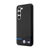 BMW Leather Carbon Blue Line - Etui Samsung Galaxy S23+ (czarny) (BMHCS23M22NBCK)