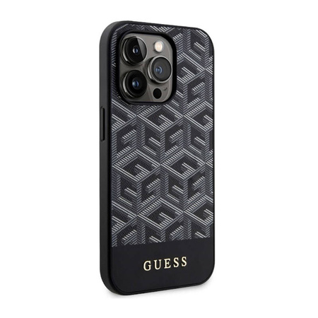 Guess GCube Stripes MagSafe - Etui iPhone 14 Pro Max (Czarny) (GUHMP14XHGCFSEK)