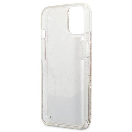 Guess Liquid Glitter Paisley - Etui iPhone 13 mini (złoty) (GUHCP13SLFLSD)