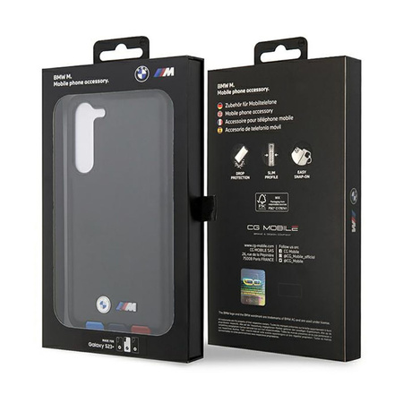 BMW Leather Hot Stamp Tricolor - Etui Samsung Galaxy S23+ (czarny) (BMHCS23M22PTDK)