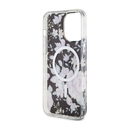 Guess Flower MagSafe - Etui iPhone 14 Pro Max (Czarny) (GUHMP14XHCFWSK)