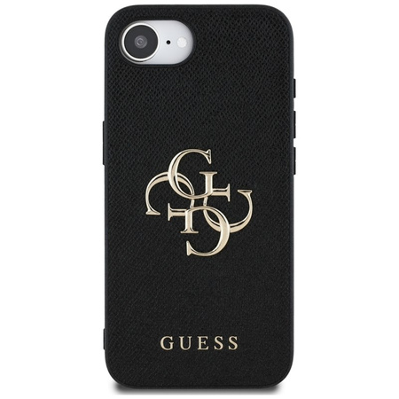 Guess Grained Big 4G Logo Small Classic Logo - Etui do iPhone 16e (czarny) (GUHCPSE4PGT4MBK)