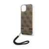 Guess 4G Print Cord - Etui ze smyczką iPhone 14 Plus (brązowy) (GUOHCP14MH4STW)