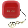 Guess Glossy Effect Printed Classic Logo & Charm - Słuchawki Bluetooth TWS + etui ładujące (czerwony) (GUTWSXMCCLR)