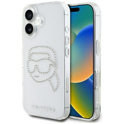 Karl Lagerfeld IML Rhinestones Karl Head - Etui do iPhone 16 (przezroczysty) (KLHCP16SHKHDCELT)