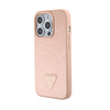 Guess Croco Triangle Metal Logo - Etui iPhone 15 Pro Max (różowy) (GUHCP15XPCRTHCP)