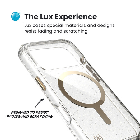 Speck Presidio Lux MagSafe - Etui iPhone 17 Pro (Glitter / Gold Metallic) (150978-9221)